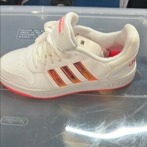 Adidas Kids' White and Pink Sneakers